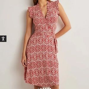 Boden Ruffle Fixed Wrap Jersey Dress